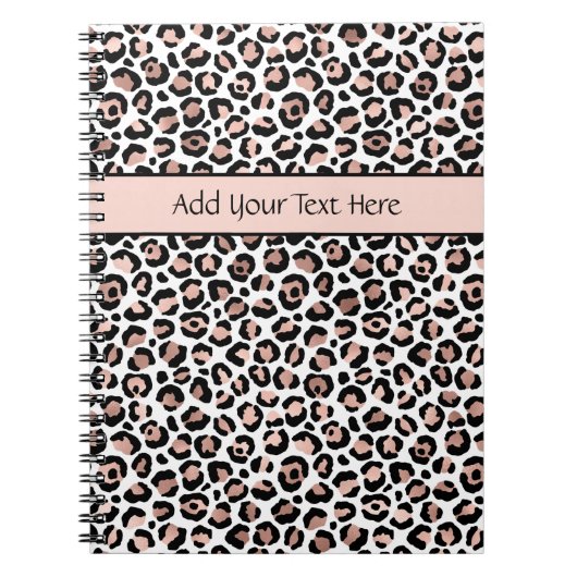 Roos Gold Black leopard print Trendy Chic Stylish Notitieboek (Voorkant)