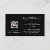 Roos Gold Black Line Art Floral | QR-code Visitekaartje (Achterkant)