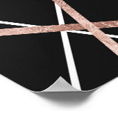Roos Gold Black Lineaar Triangle Abstract Patroon Poster (Hoek)
