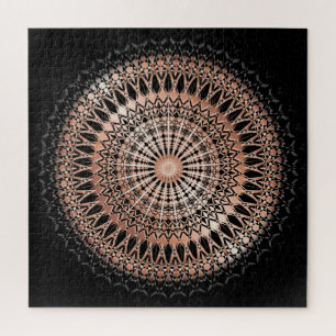 Roos Gold Black Mandala Legpuzzel