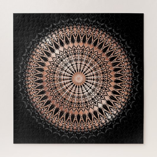 Roos Gold Black Mandala Legpuzzel (Verticaal)