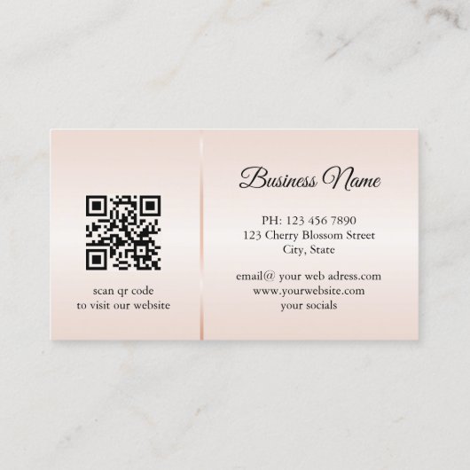 Roos Gold Black Mandala QR-code Visitekaartje (Achterkant)