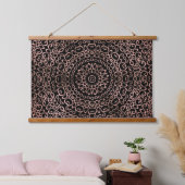 Roos Gold Black Mandala Trippy Psychedelic Hippie Hangend Wandkleed (Slaapkamer)