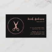 Roos Gold Black met moderne haarstijlschaar Visitekaartje (Voorkant)
