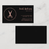 Roos Gold Black met moderne haarstijlschaar Visitekaartje (Voorkant / Achterkant)