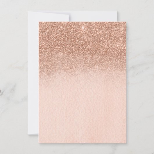 Roos Gold Black - Minimale glitter Ombre Kaart (Achterkant)