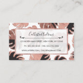 Roos Gold Black Modern Swiss Cheese Monstera Visitekaartje (Achterkant)