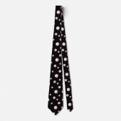 Roos Gold Black Polka Dot Circles Geometrisch patr Stropdas (Voorkant)
