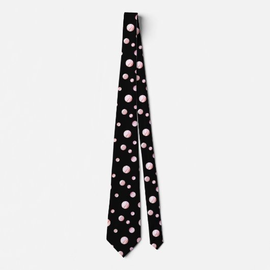 Roos Gold Black Polka Dot Circles Geometrisch patr Stropdas (Voorkant)