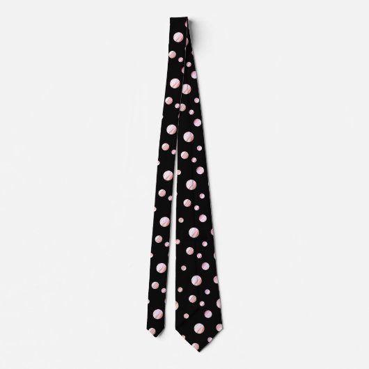 Roos Gold Black Polka Dot Circles Geometrisch patr Stropdas (Achterkant)