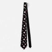 Roos Gold Black Polka Dot Circles Geometrisch patr Stropdas (Voorkant)