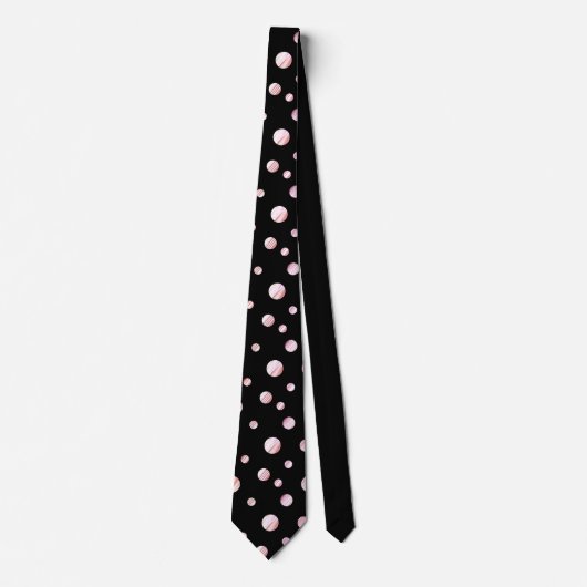 Roos Gold Black Polka Dot Circles Geometrisch patr Stropdas (Voorkant)