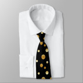 Roos Gold Black Polka Dot Circles Geometrische Blo Stropdas (Gebonden)