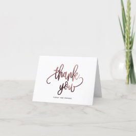Roos Gold Black Script Typography Wedding Bedankkaart