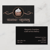 Roos Gold Black Stipes Cupcake Bakery Visitekaartje (Voorkant / Achterkant)