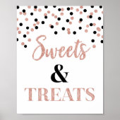 Roos Gold Black Sweets & Treatment Dessert Table Poster (Voorkant)