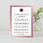 Roos Gold Black Tennis Ball Cute Girly Athletic Kaart (Staand voorkant)