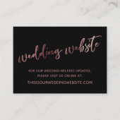 Roos Gold Black Wedding Website Save the Date Kaar Visitekaartje (Voorkant)