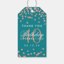 Roos Gold Blauwgroen 40e Verjaardag Dank u Confett