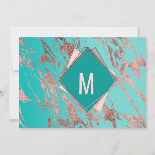 Roos Gold Blauwgroen Green Marble Diamond Save Dat Kaart (Achterkant)