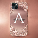 Roos Gold Bling Luxury Case-Mate iPhone Case<br><div class="desc">Blush Roze - Roos Gold Bling Ombre Sparkle en Faux Metallic Folie Glitter Girly Modern Monogram Voornaam en Initiaal Smart Phone Case. Neem contact op met de ontwerper voor overeenkomende objecten</div>