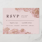 Roos Gold Blooms Folie Invitation Folie Uitnodiging (Voorkant)