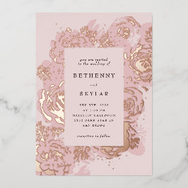 Roos Gold Blooms Folie Invitation Uitnodiging