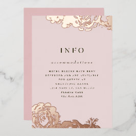 Roos Gold Blooms Invitation Folie Uitnodiging