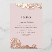 Roos Gold Blooms Invitation Folie Uitnodiging (Voorkant)