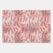 Roos Gold Blue Botanical All Occasion Inpakpapier Vel (Voorkant)