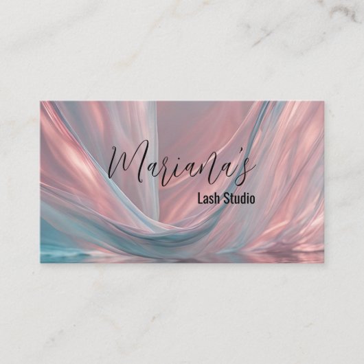 Roos Gold Blue Drapes Modern Visitekaartje (Voorkant)