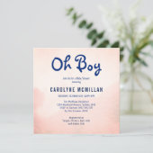 Roos Gold Blue Greenery Botanical Baby Boy Shower Kaart (Staand voorkant)