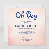 Roos Gold Blue Greenery Botanical Baby Boy Shower Kaart (Voorkant)