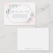 Roos Gold Blue Greenery Geometric Books Verzoek Informatiekaartje (Voorkant / Achterkant)