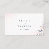 Roos Gold Blue Greenery Geometric bridal Registry Plaatskaartje (Achterkant)