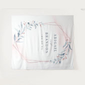 Roos Gold Blue Greenery Weduwfoto Achtergrond Wandkleed (Voorkant (horizontaal))