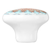 Roos Gold Blue Ocean Floral Kaleidoscope Keramische Knop (Zijkant)
