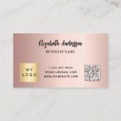 Roos Gold Bluesh QR-code Corporate logo Klantenkaartje (Achterkant)