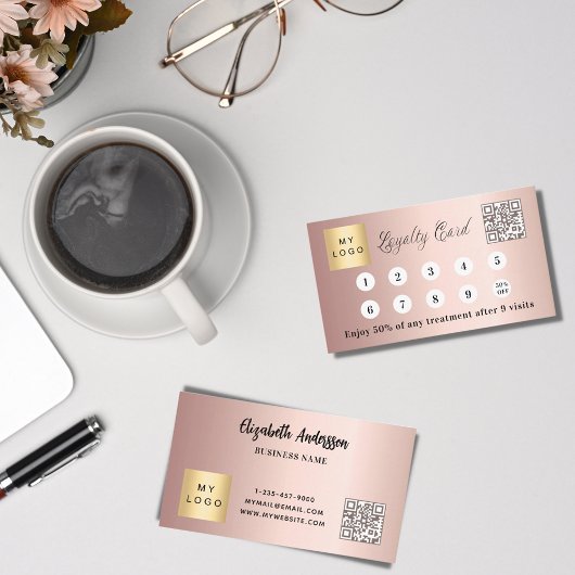 Roos Gold Bluesh QR-code Corporate logo Klantenkaartje