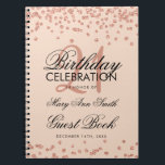 Roos Gold Blush 21st Birthday Guest Book Confetti Notitieboek<br><div class="desc">Elegant 21st Birthday Roos Gold Glitter Confetti op Blush Pink sjabloon. Eenvoudig te gebruiken en eenvoudig aan te passen. Bestel vandaag nog!</div>