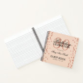 Roos Gold Blush 30th Birthday Guestbook Confetti Notitieboek (Binnen)