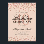 Roos Gold Blush 40th Birthday Glitter Confetti Kaart<br><div class="desc">Elegant 40e verjaardag Faux Glitter Confetti Roos Gold Blush Pink uitnodigingen sjabloon. Geweldig voor 40e verjaardagsfeestjes en nog veel meer!</div>