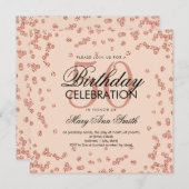 Roos Gold Blush 50th Birthday Glitter Confetti Kaart (Voorkant / Achterkant)