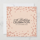 Roos Gold Blush 50th Birthday Glitter Confetti Kaart (Achterkant)