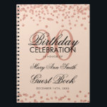 Roos Gold Blush 90th Birthday Guest Book Confetti Notitieboek<br><div class="desc">Elegant 90th Birthday Roos Gold Glitter Confetti op Blush Pink sjabloon. Eenvoudig te gebruiken en eenvoudig aan te passen. Bestel vandaag nog!</div>