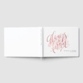 Roos Gold Blush Altijd en altijd met script bruilo Gastenboek (Volledig)