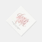 Roos Gold Blush Altijd en altijd met script bruilo Servet (Hoek)