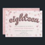 Roos Gold Blush ballonnen & Glitter 18th Birthday Kaart<br><div class="desc">Roos Gold Blush Pink ballon Glitter Confetti 18th Birthday Invitation sjabloon.</div>