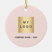 Roos Gold Blush Bedrijf logo Keramisch Ornament (Voorkant)