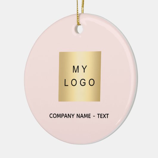 Roos Gold Blush Bedrijf logo Keramisch Ornament (Links)